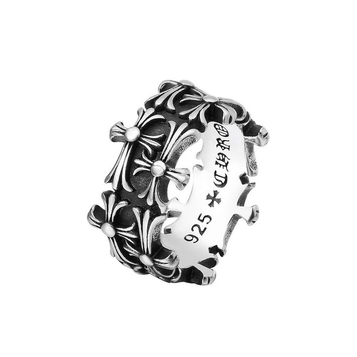 Double Cross Chrome Ring