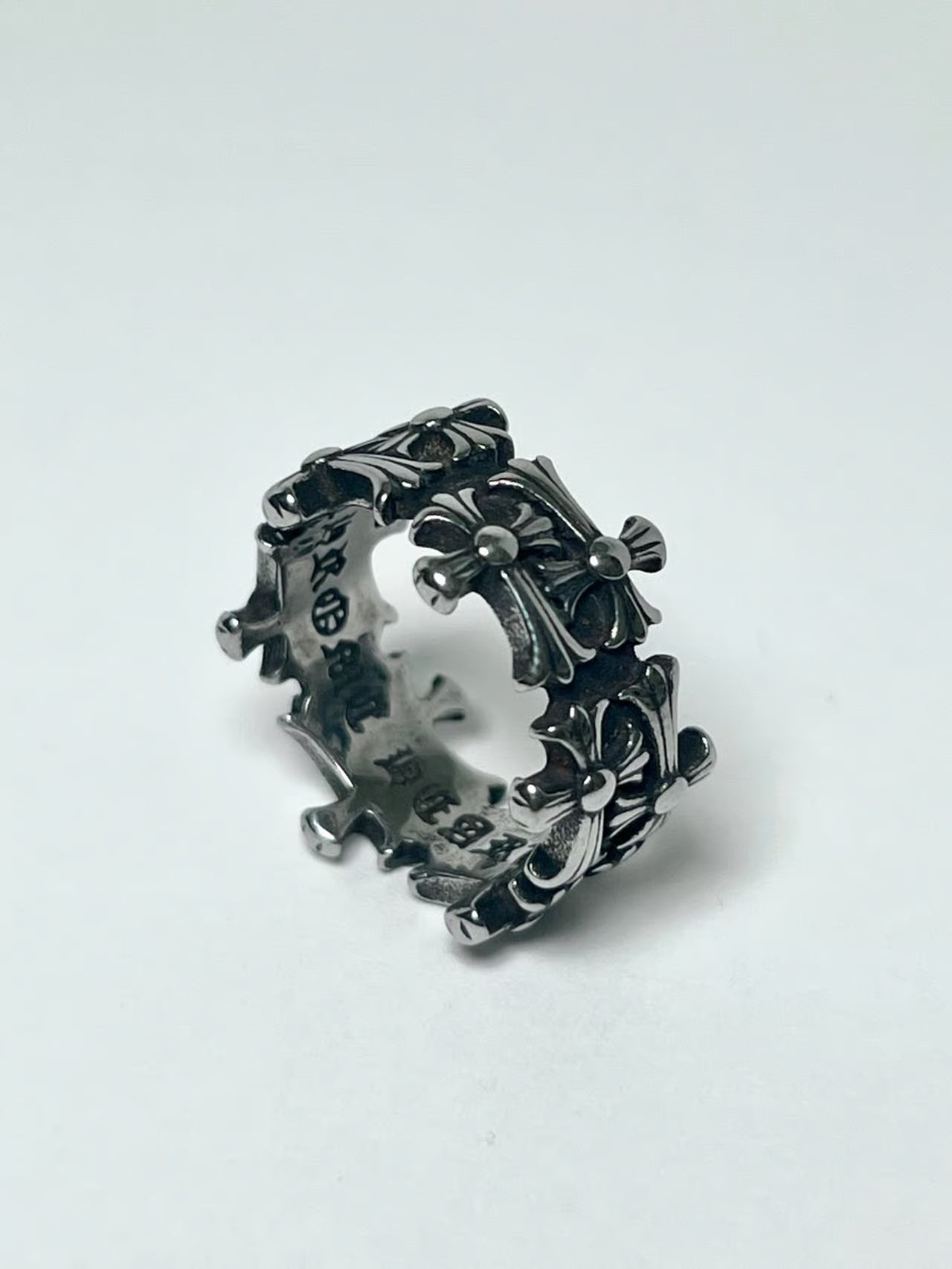 Double Cross Chrome Ring
